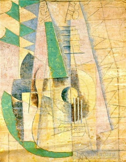 巴勃罗·毕加索 当代各类绘画作品 -  《吉他安静,1912》