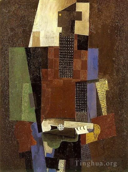 巴勃罗·毕加索 当代各类绘画作品 -  《吉他手,1916》