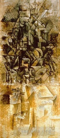 巴勃罗·毕加索 当代各类绘画作品 -  《曼陀林男人,1911》