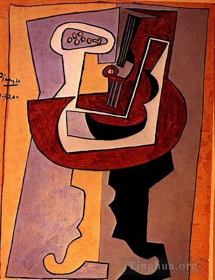 巴勃罗·毕加索 当代各类绘画作品 -  《曼陀林男人1911》