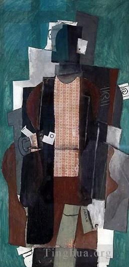 巴勃罗·毕加索 当代各类绘画作品 -  《烟斗男士,1911》