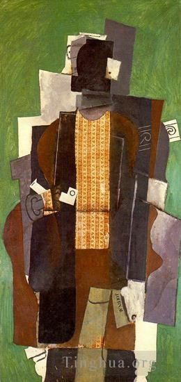 巴勃罗·毕加索 当代各类绘画作品 -  《烟斗男士,1914》