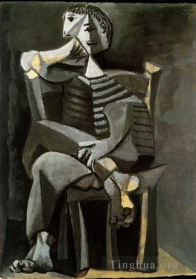 巴勃罗·毕加索 当代各类绘画作品 -  《男士,au,tricot,raye,1939》