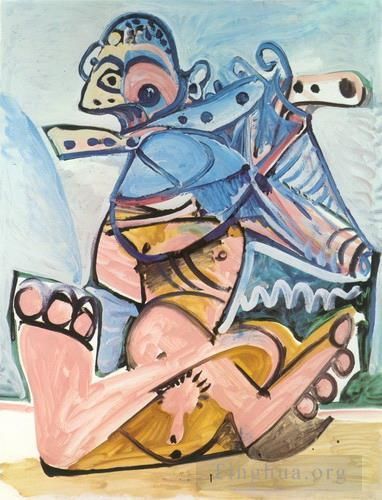 巴勃罗·毕加索 当代各类绘画作品 -  《长笛之人,1971》