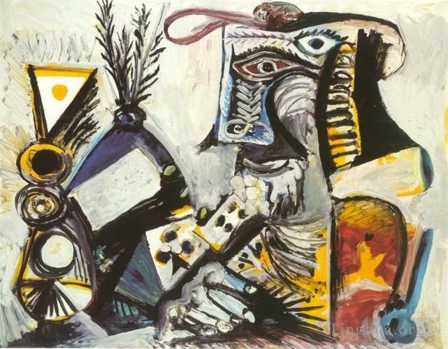 巴勃罗·毕加索 当代各类绘画作品 -  《菜单男士,1971》