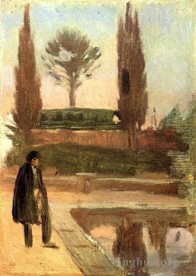 巴勃罗·毕加索 当代各类绘画作品 -  《1897,年公园里的男人》