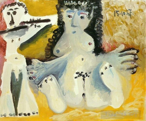 巴勃罗·毕加索 当代各类绘画作品 -  《男人与女人,裸体,4,1967》