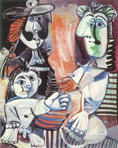 巴勃罗·毕加索 当代各类绘画作品 -  《女人与孩子,2,1970》
