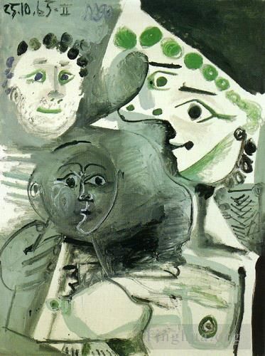 巴勃罗·毕加索 当代各类绘画作品 -  《男人和孩子,II,1965》