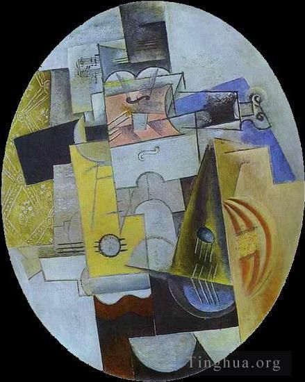 巴勃罗·毕加索 当代各类绘画作品 -  《乐器,1913》