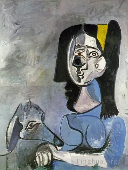 巴勃罗·毕加索 当代各类绘画作品 -  《杰奎琳·阿西斯·阿维克·卡布尔二世,1962》