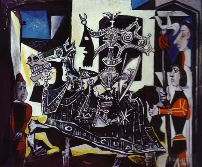 巴勃罗·毕加索 当代各类绘画作品 -  《骑士佩吉和蒙克,1951》