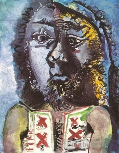 巴勃罗·毕加索 当代各类绘画作品 -  《男士马甲,1971》