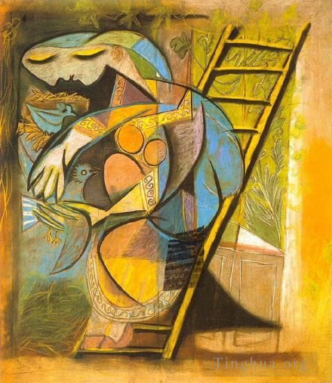 巴勃罗·毕加索 当代各类绘画作品 -  《鸽子女士,1930》
