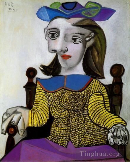 巴勃罗·毕加索 当代各类绘画作品 -  《黄色的朵拉,1939》