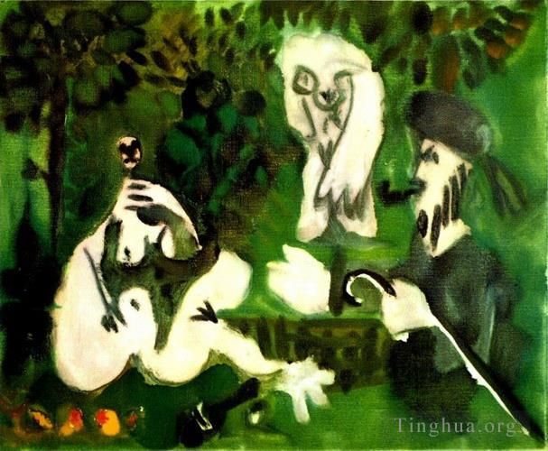 巴勃罗·毕加索 当代各类绘画作品 -  《马奈草丛中的生活,3,1960》