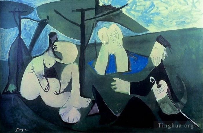 巴勃罗·毕加索 当代各类绘画作品 -  《马奈草丛中的生活,4,1960》