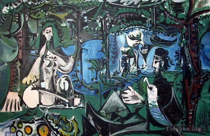 巴勃罗·毕加索 当代各类绘画作品 -  《马奈草草晚宴,1960》