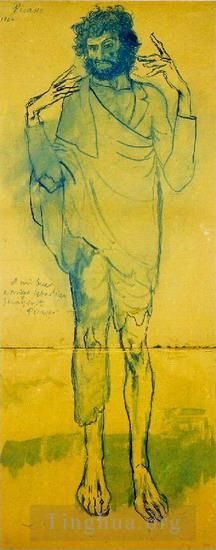 巴勃罗·毕加索 当代各类绘画作品 -  《傻瓜,1904》