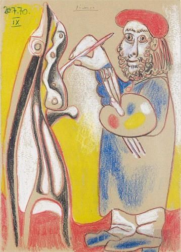 巴勃罗·毕加索 当代各类绘画作品 -  《画家,1970》