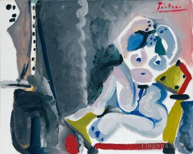 巴勃罗·毕加索 当代各类绘画作品 -  《Le,peintre,et,son,模型,1965》