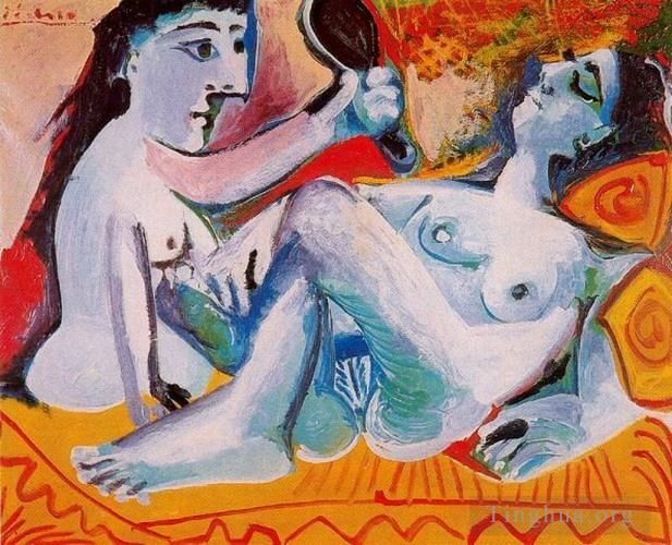 巴勃罗·毕加索 当代各类绘画作品 -  《双人朋友,1965》