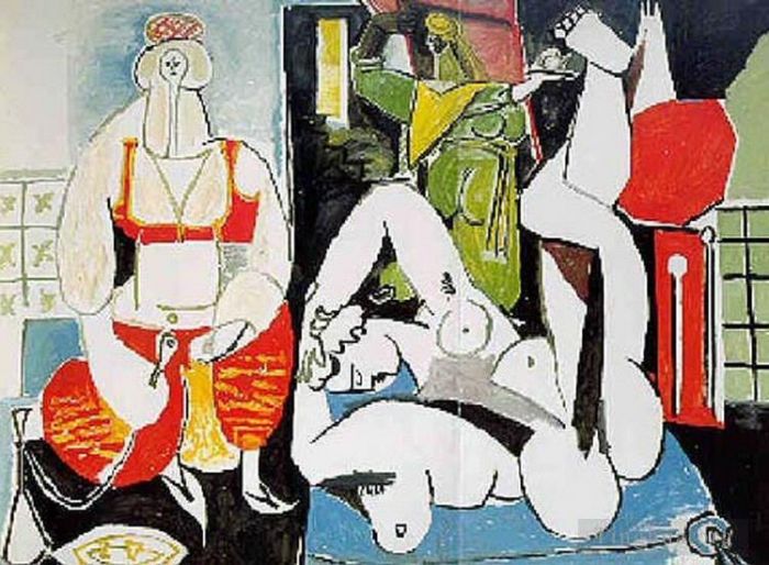 巴勃罗·毕加索 当代各类绘画作品 -  《阿尔及尔的女人,德拉克洛瓦八世,1955》