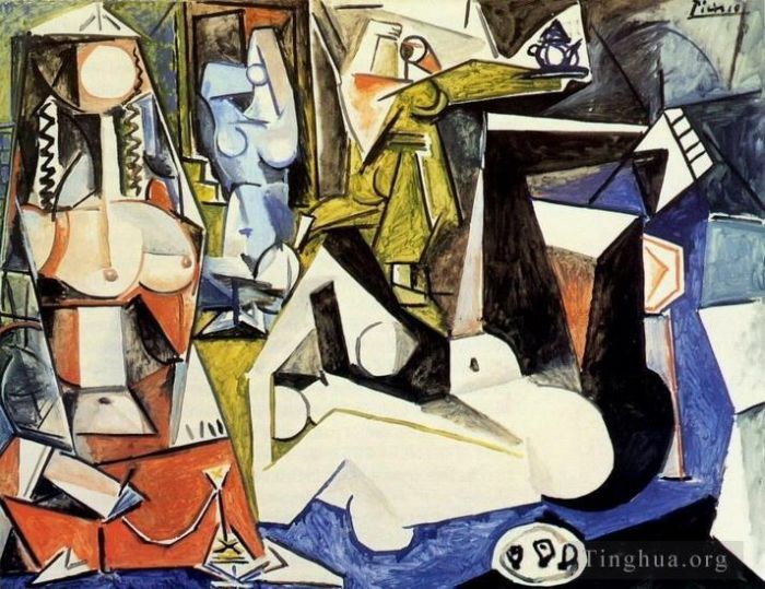 巴勃罗·毕加索 当代各类绘画作品 -  《阿尔及尔的女人,德拉克洛瓦,XIV,1955》