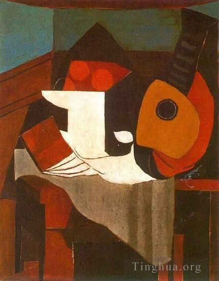 巴勃罗·毕加索 当代各类绘画作品 -  《曼陀林书,1924》