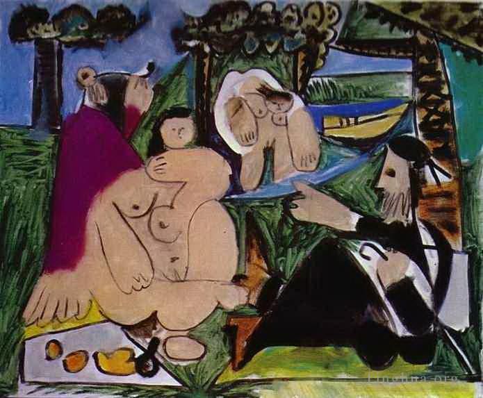 巴勃罗·毕加索 当代各类绘画作品 -  《草地上的午餐（仿马奈）1960》