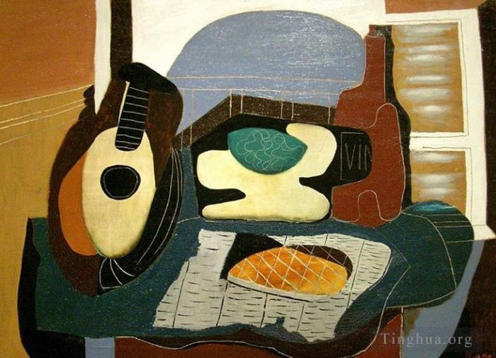 巴勃罗·毕加索 当代各类绘画作品 -  《曼陀林水果布特耶和糕点店,1924》