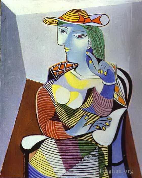 巴勃罗·毕加索 当代各类绘画作品 -  《玛丽·泰蕾兹·沃尔特,1937》