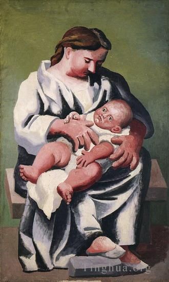 巴勃罗·毕加索 当代各类绘画作品 -  《《母亲和孩子》,1921》
