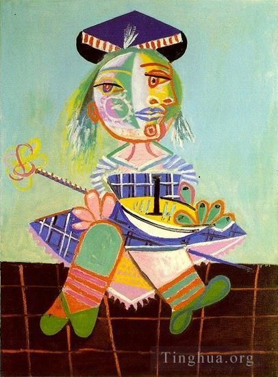 巴勃罗·毕加索 当代各类绘画作品 -  《玛雅人与小船,1938》