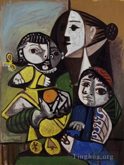 巴勃罗·毕加索 当代各类绘画作品 -  《橙子里的小孩,1951》