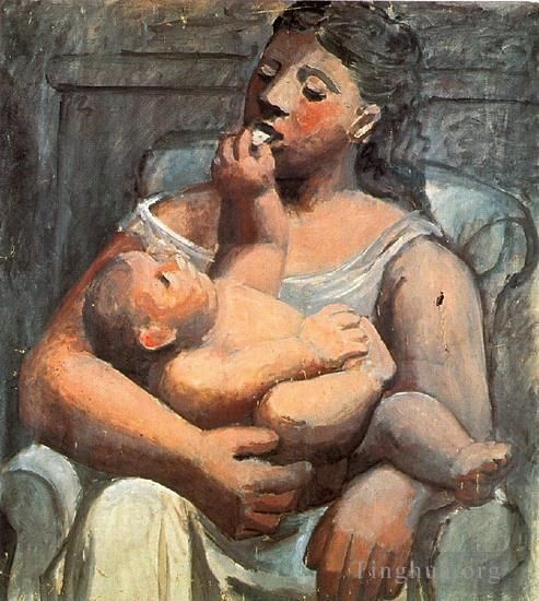巴勃罗·毕加索 当代各类绘画作品 -  《单纯和孩子,1907》