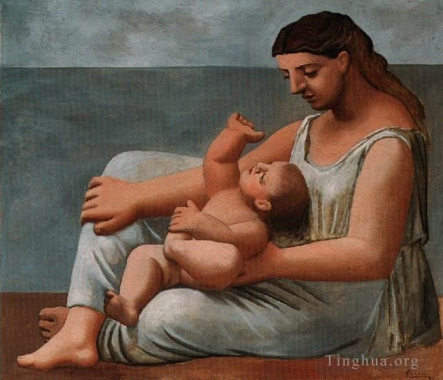 巴勃罗·毕加索 当代各类绘画作品 -  《纯粹与孩子,1921》
