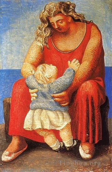巴勃罗·毕加索 当代各类绘画作品 -  《纯粹和孩子,5,1921》