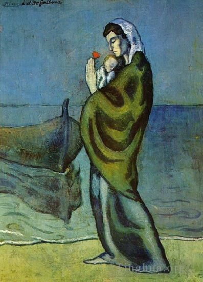 巴勃罗·毕加索 当代各类绘画作品 -  《河边的孩子们,1902》