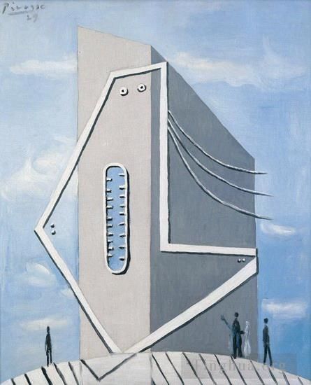 巴勃罗·毕加索 当代各类绘画作品 -  《Tete,de,femme,纪念碑,1929》