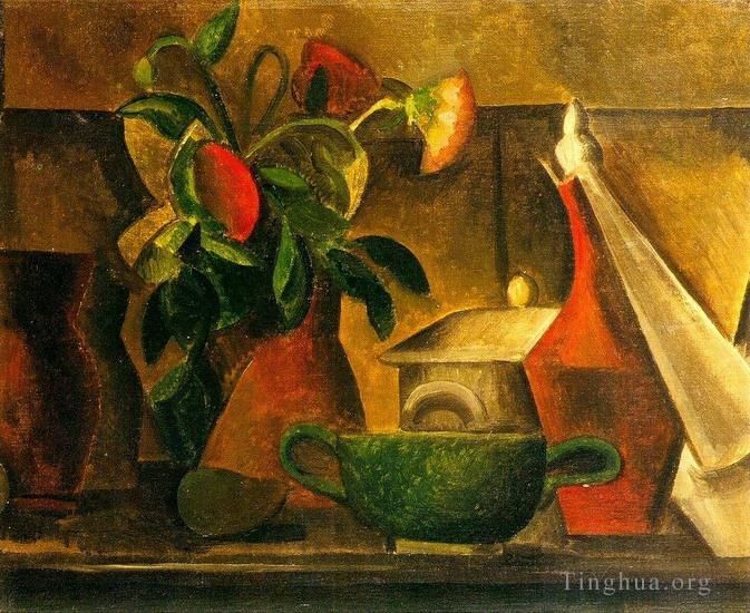 巴勃罗·毕加索 当代各类绘画作品 -  《自然之死花束,1908》