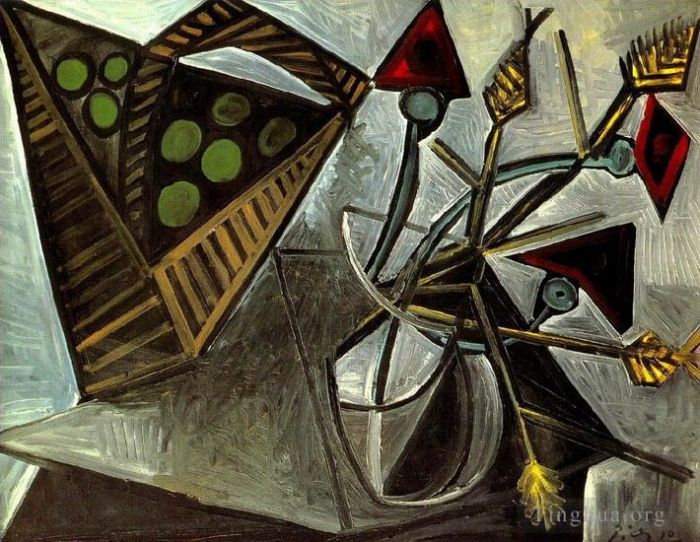 巴勃罗·毕加索 当代各类绘画作品 -  《水果自然死亡,1942》