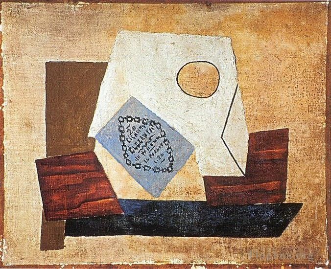 巴勃罗·毕加索 当代各类绘画作品 -  《自然死亡香烟,1921》