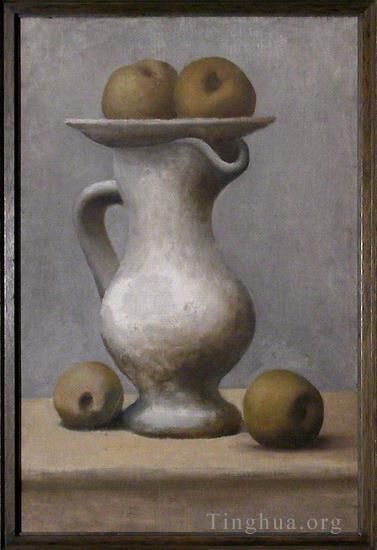 巴勃罗·毕加索 当代各类绘画作品 -  《自然之死,au,pichet,et,aux,pommes,1913》