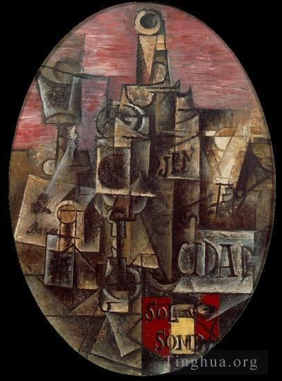 巴勃罗·毕加索 当代各类绘画作品 -  《西班牙自然死亡,1912》