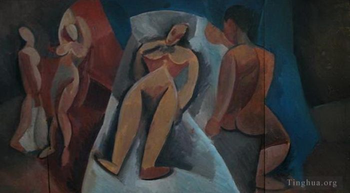 巴勃罗·毕加索 当代各类绘画作品 -  《Nu,couche,avec,人物,1908》