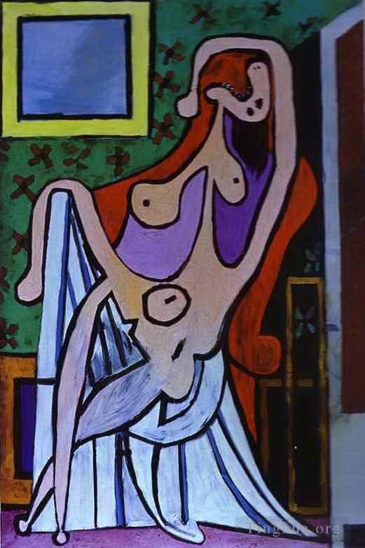 巴勃罗·毕加索 当代各类绘画作品 -  《扶手椅上的裸体,1929》