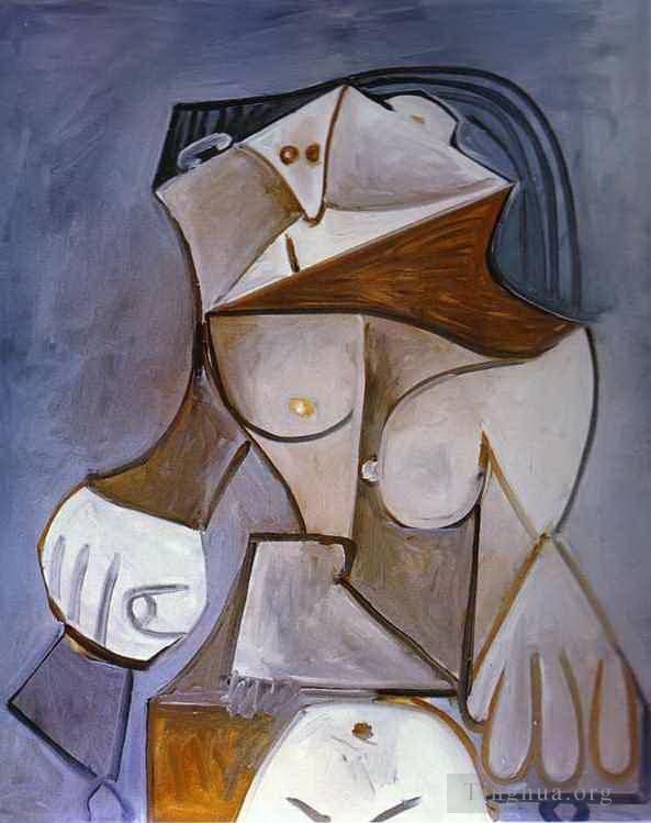 巴勃罗·毕加索 当代各类绘画作品 -  《扶手椅上的裸体,1959》