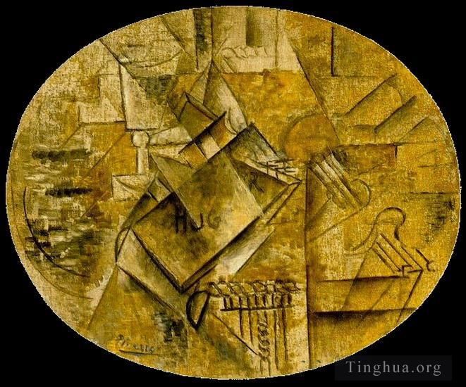 巴勃罗·毕加索 当代各类绘画作品 -  《维克多·雨果,(Victor,Hugo),的松果调色板,1911》
