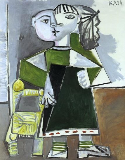 巴勃罗·毕加索 当代各类绘画作品 -  《帕洛玛首次亮相,1954》